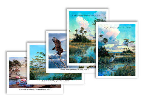 Note Cards:  Bird Scenes with Scripture - Shipping is FREE!