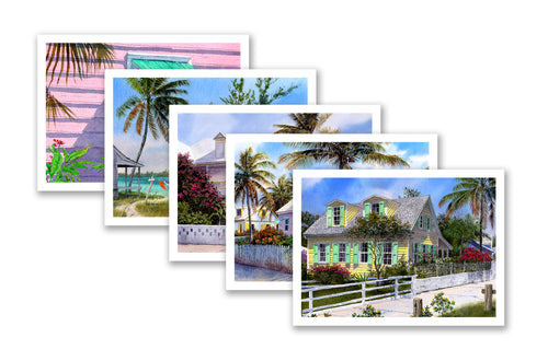 Note cards:  Island Cottages - Shipping is FREE!