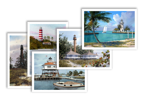 Note Cards:  Lighthouses - Shipping is FREE!